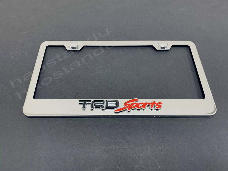 1x // TRD SPORT 3D Emblem STAINLESS STEEL License Plate Frame RUST FREE +Screw Cap
