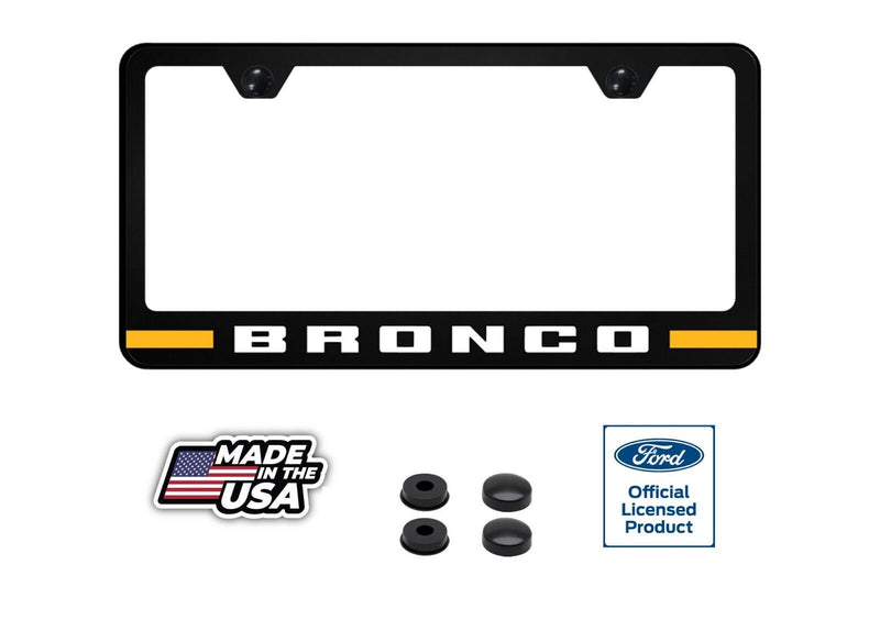 Ford Bronco UV Painted Unbreakable Polycarbonate License Plate Frame - Orange