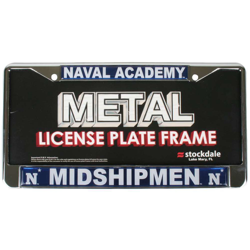 NCAA Navy Midshipmen Metal License Plate Frame w/Domed Acrylic