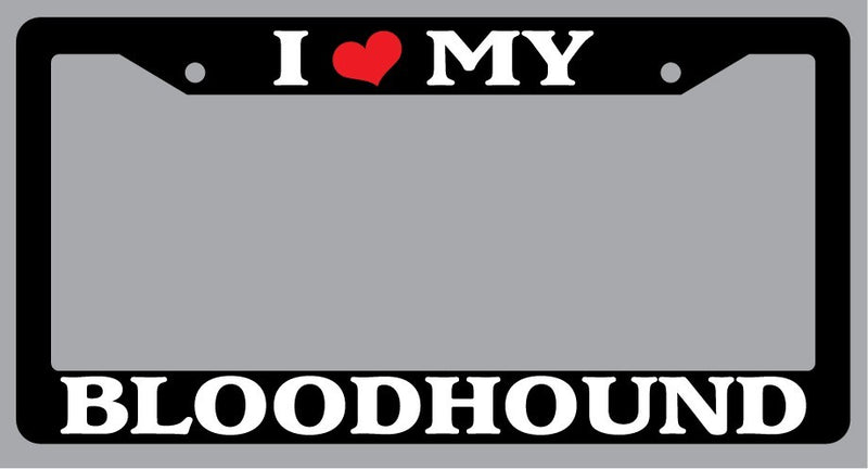 Black License Plate Frame I Heart My Bloodhound Auto Accessory Novelty 292  Mod-GRAPH9856236-2681