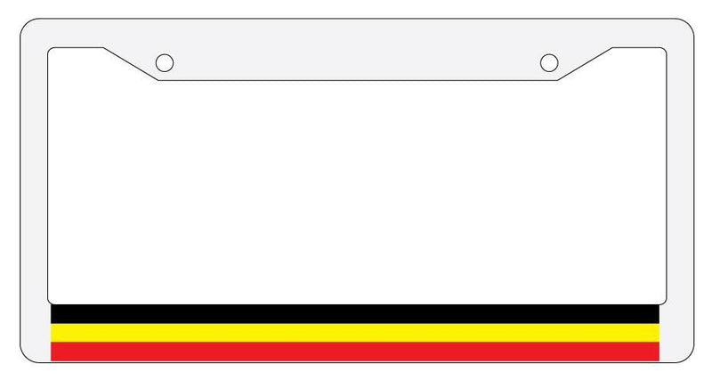 Germany White Plastic License Plate Frame World Flags  Mod-GRAPH9856236-1878