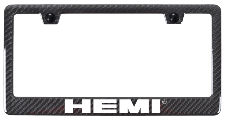 HEMI Logo Black Real 3K Carbon Fiber ABS Back License Plate Frame