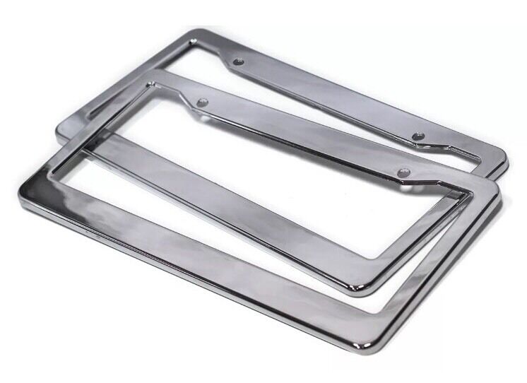 2pc ABS Chrome HD Plastic License Plate Frame Cover Car SUV Van Truck