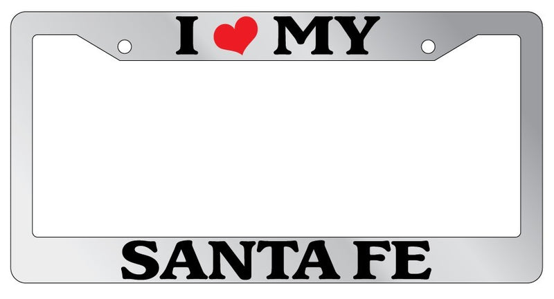Chrome License Plate Frame I Heart My Santa Fe Cars Auto Accessory Novelty 1959  Mod-GRAPH9856236-6344