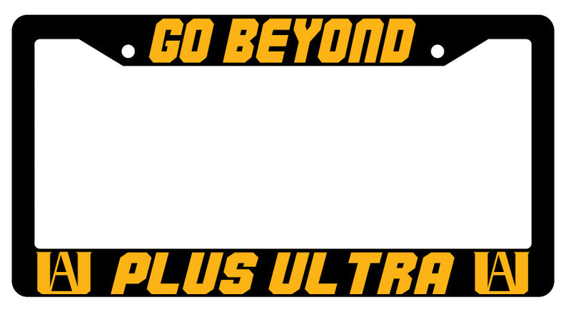 Go Beyond Plus Ultra Design 2A Black Plastic License Plate Frame MHA  Mod-GRAPH9856236-3815