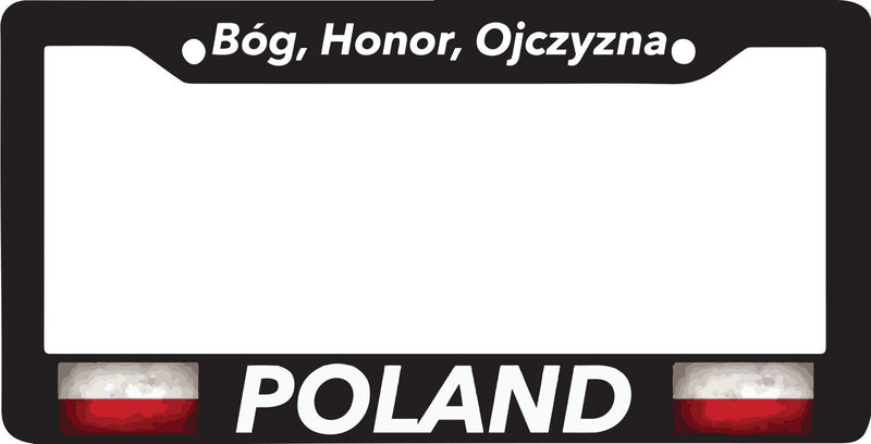 POLAND POLISH POLSKA POLSKI Warsaw Kraków EUROPE Black License Plate Frame NEW