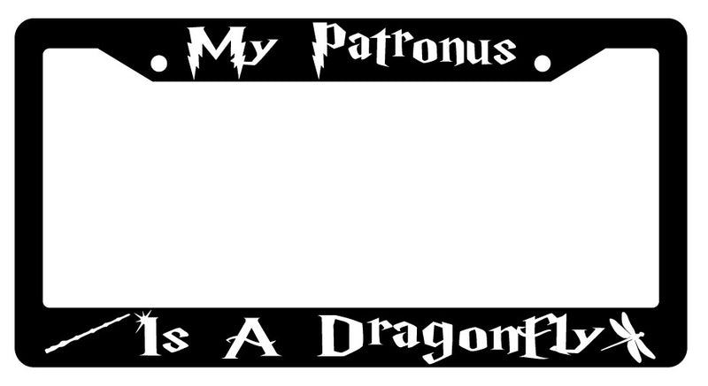 My Patronus Is A Dragonfly Black Plastic License Plate Frame For Harry Potter  Mod-GRAPH9856236-1551