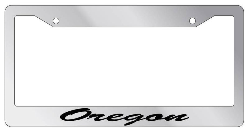 Chrome License Plate Frame CURSIVE Oregon Auto Accessory Novelty 2607  Mod-GRAPH9856236-5458