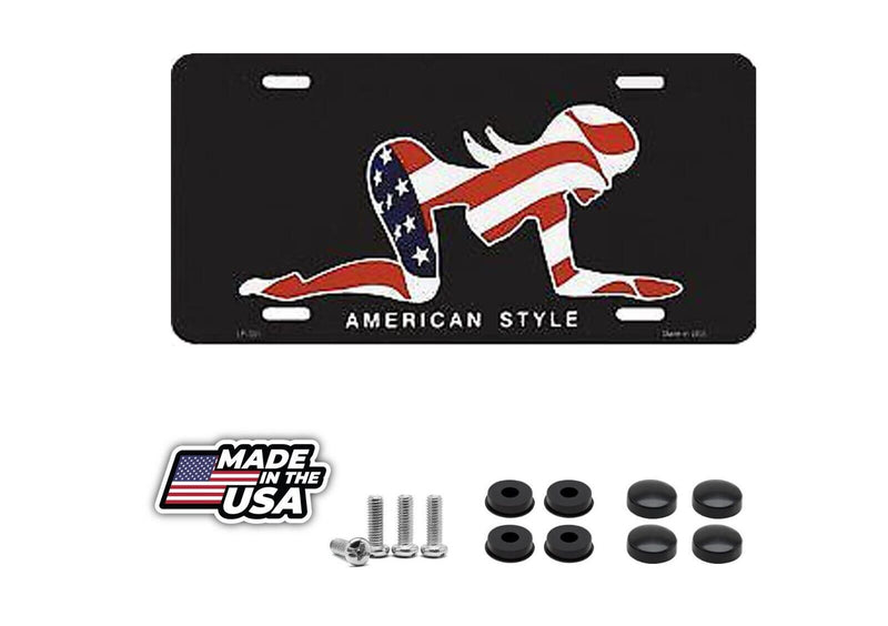Mudflap Girl American Style Metal License Plate