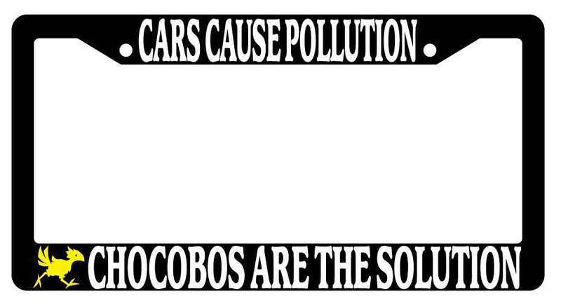 Cars Cause Pollution Chocobos Black Plastic License Plate Frame Final Fantasy  Mod-GRAPH9856236-3816