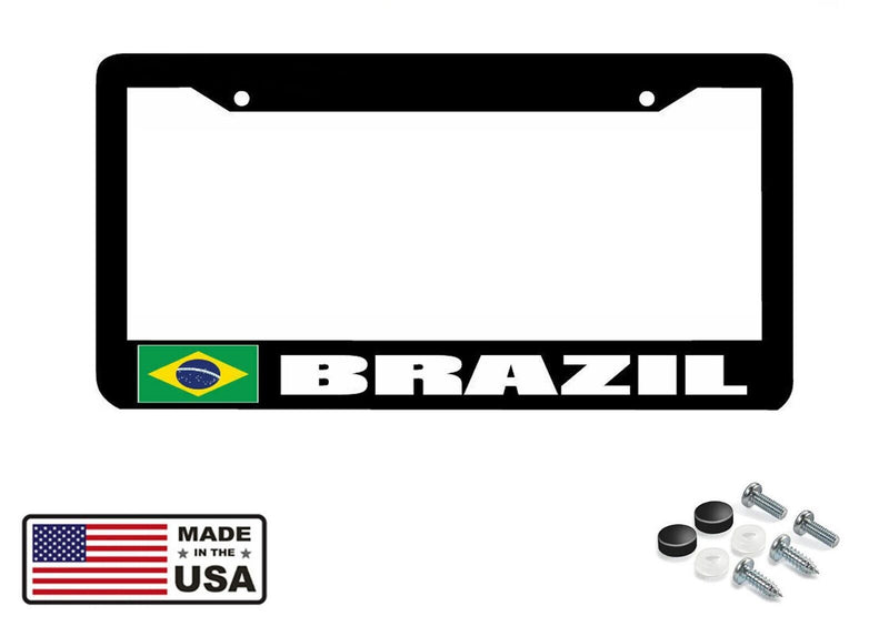 BRAZIL flag License Plate Frame Including Mounting Hardware Made In USA