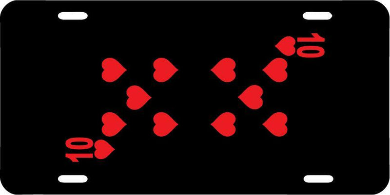 Ten Of Hearts Black Vanity License Plate Mod-GRAPH9856236-7702