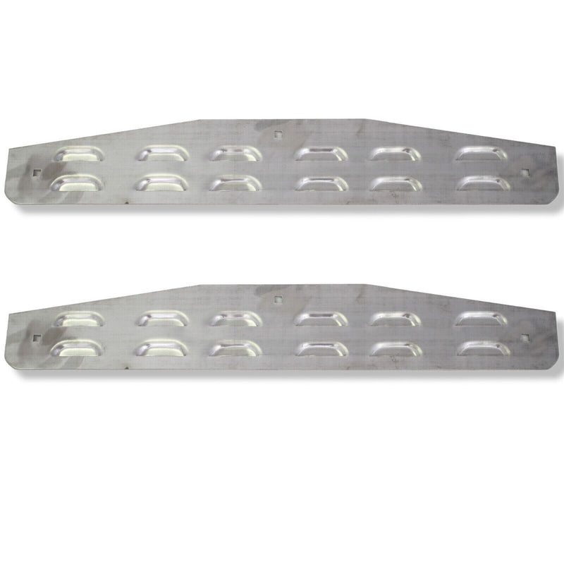 Mud Flap Plates Chrome Semi Truck 24" x 4" Louvered Pair Petetbilt Kenworth