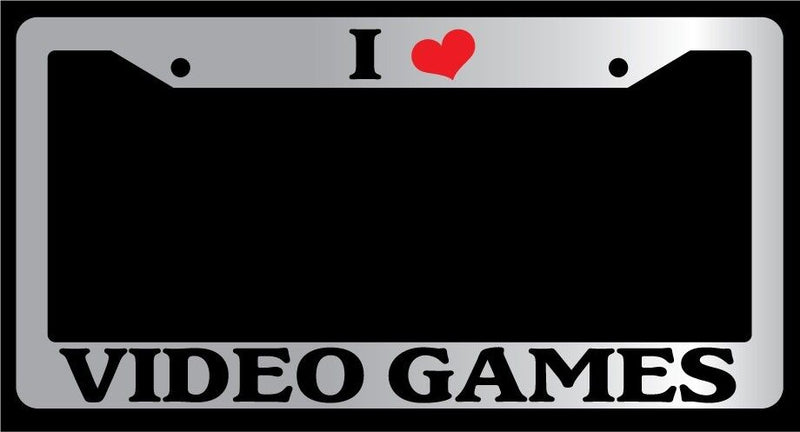 Chrome License Plate Frame "I Heart Video Games" Auto Accessory Novelty 10  Mod-GRAPH9856236-6729