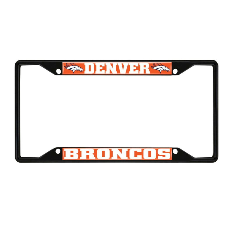 NFL Denver Broncos Black Metal License Plate Frame