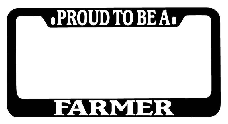 Black METAL License Plate Frame Proud To Be A Farmer Auto Accessory  Mod-GRAPH9856236-9601