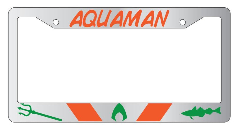 Aquaman Chrome METAL License Plate Frame Auto DC  Mod-GRAPH9856236-7928