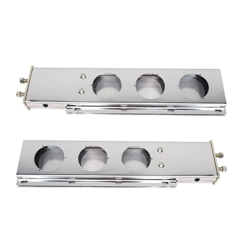 1 Pair Stainless Steel Mud Flap Hangers with Light Cut Out 2.5" Mounting Chrome