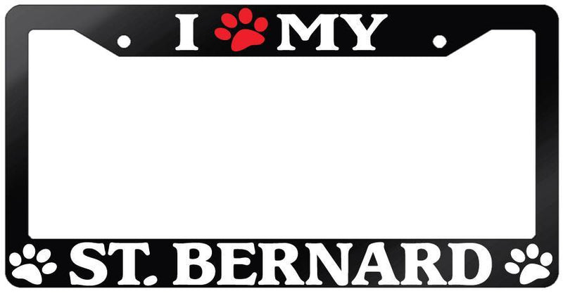 Glossy Black License Plate Frame I (PAW) MY ST. BERNARD Auto Accessory 587  Mod-GRAPH9856236-7108