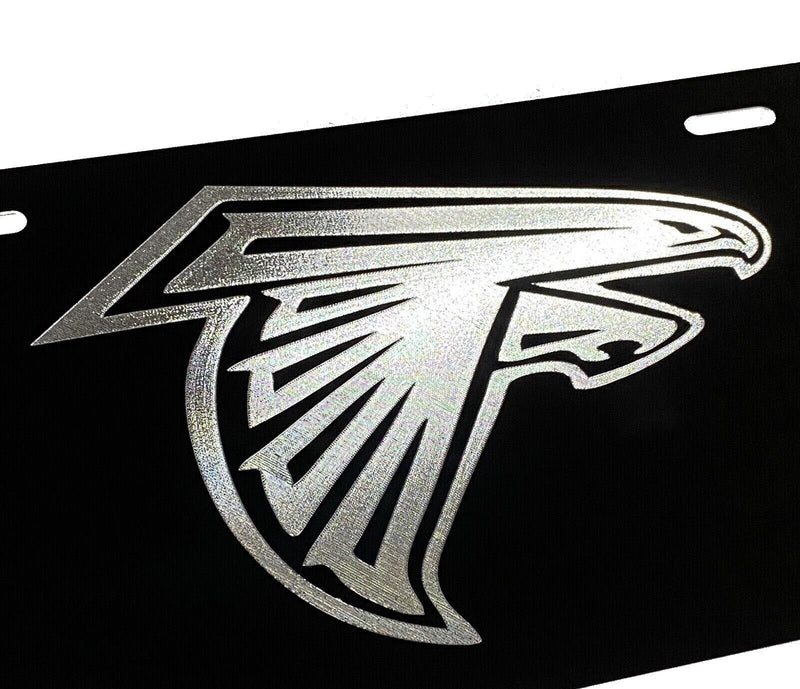 Engraved Atlanta Falcons Car Tag Diamond Etched Aluminum License Plate Fan Gift