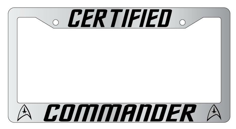 Certified Commander Chrome Plastic License Plate Frame Star Trek  Mod-GRAPH9856236-5346