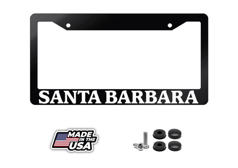 Glossy Black License Plate Frame SANTA BARBARA Auto Accessory 2652