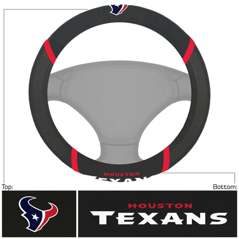 NFL Houston Texans Embroidered Steering Wheel Cover