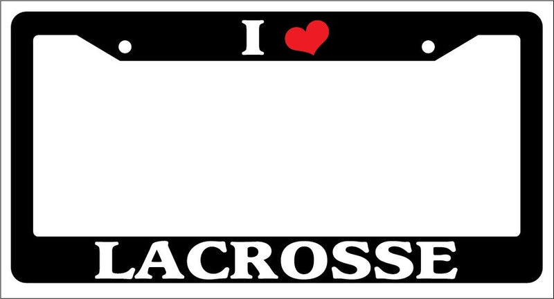 Black License Plate Frame "I Heart Lacrosse" Auto Accessory Novelty  Mod-GRAPH9856236-2919