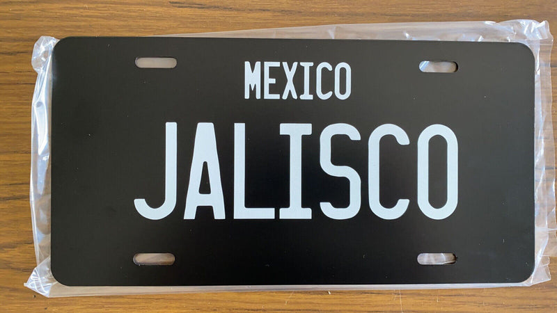 Jalisco Mexico Black License Plate Tag decal Mexicano Terre Pueblo rancho