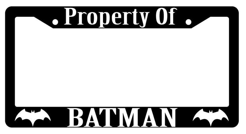 Property Of Batman Black Plastic License Plate Frame DC  Mod-GRAPH9856236-255