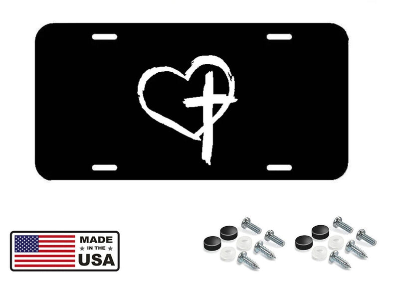 Cross Heart License Plate - Cover for Car Truck SUV Jesus Christian