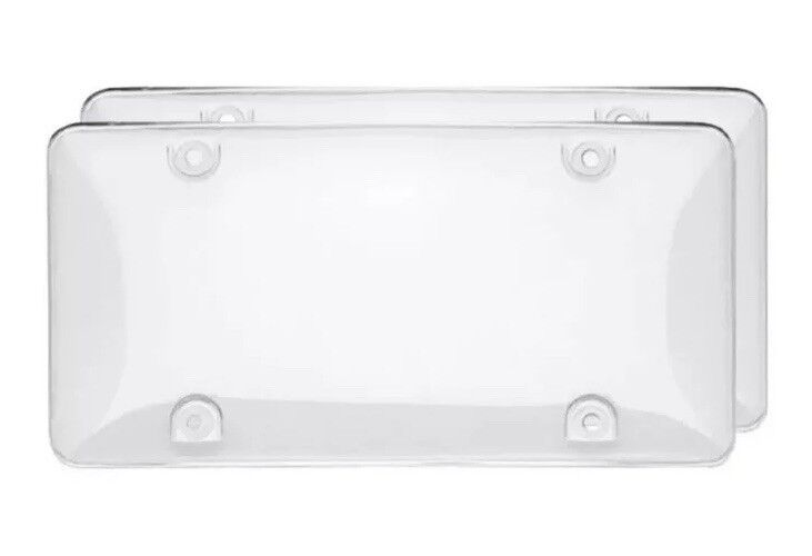 2x Car Van Clear License Plate Tag Frame Bubble Shield Truck Covers