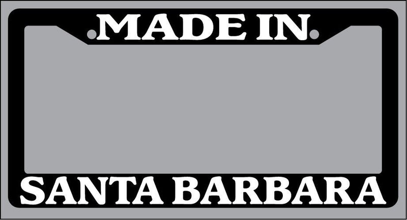 Black License Plate Frame "Made In Santa Barbara" Auto Accessory Novelty 2652  Mod-GRAPH9856236-2656
