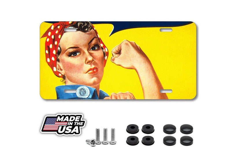 Aluminum License Plate - Rosie the Riveter - Ships from USA