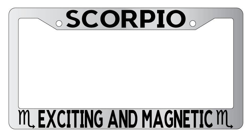 Chrome License Plate Frame Auto Accessory Scorpio Exciting and Magnetic  Mod-GRAPH9856236-5431