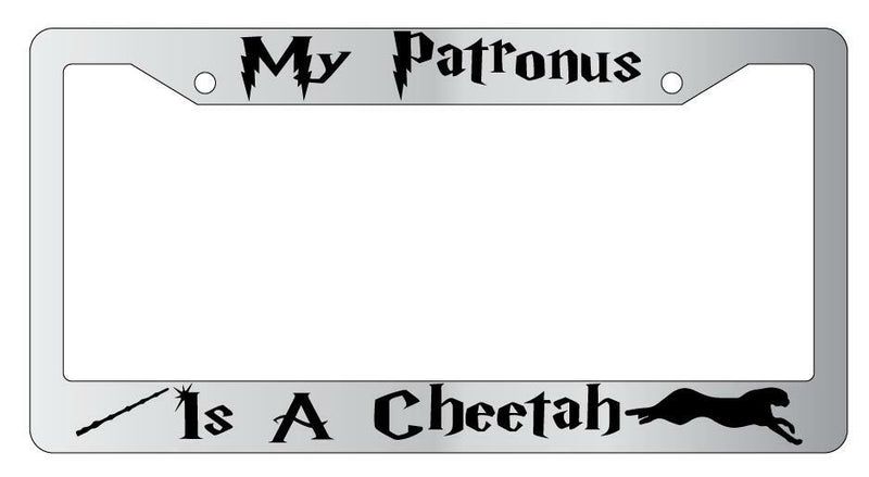 My Patronus Is A Cheetah Chrome License Plate Frame For Harry Potter  Mod-GRAPH9856236-4464