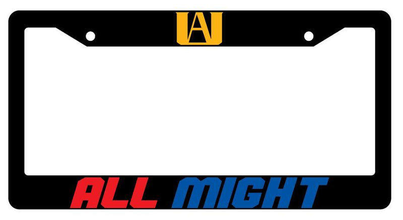All Might Black Plastic License Plate Frame Auto My Hero Academia  Mod-GRAPH9856236-3713
