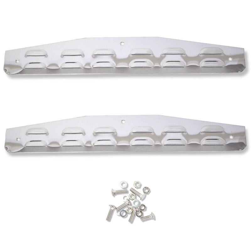 Mud Flap Plates Chrome Semi Truck 24" x 4" Louvered Pair Petetbilt Kenworth