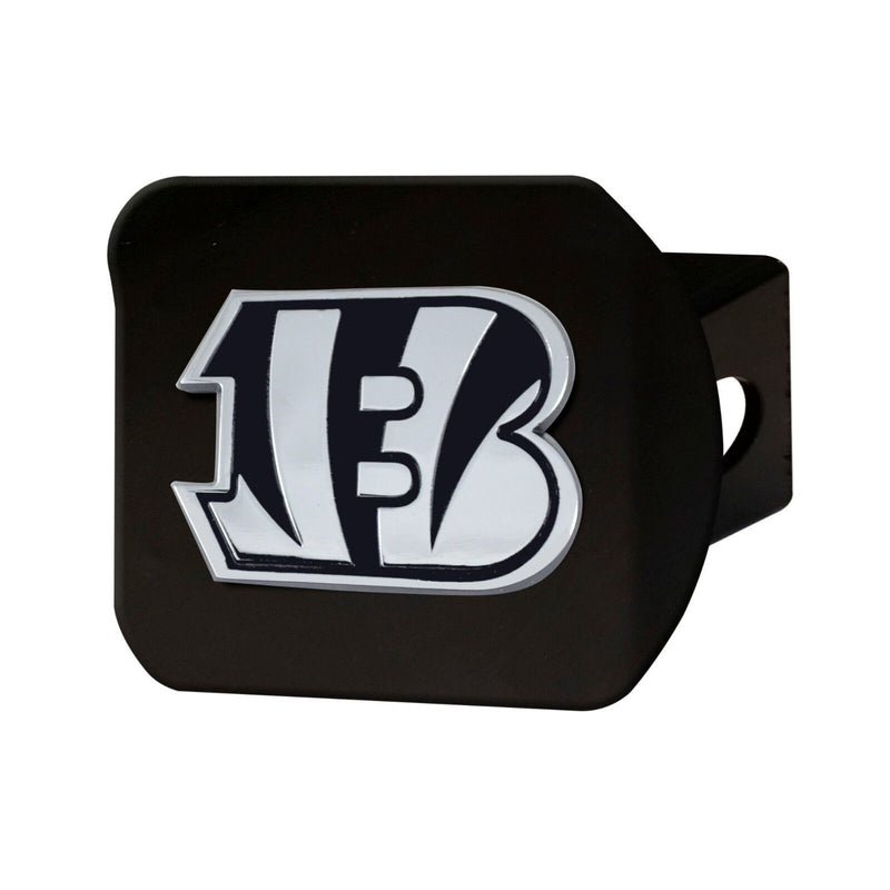 NFL Cincinnati Bengals 3D Chrome on Black Metal Hitch Cover