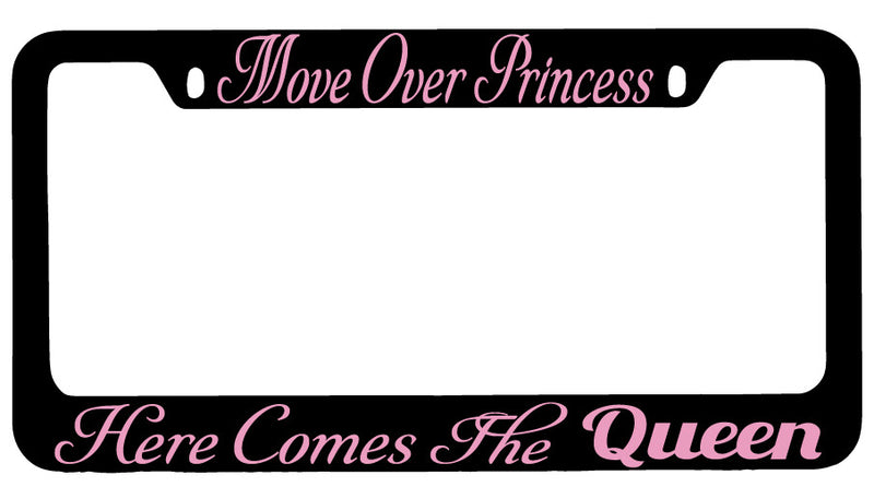Move Over Princess Design 2A Black METAL License Plate Frame  Mod-GRAPH9856236-9217