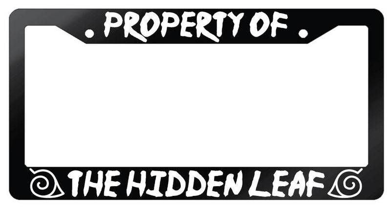 Glossy Black License Frame Property Of The Hidden Leaf Auto Accessory Naruto  Mod-GRAPH9856236-7379