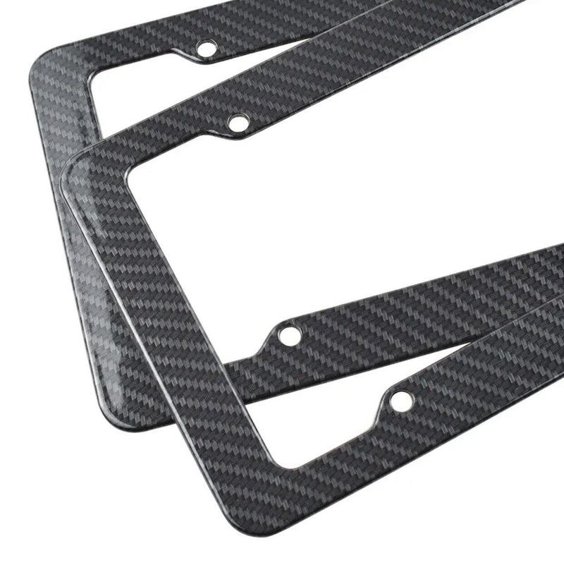2PCS Car Auto Plastic Carbon Fiber License Plate Holder Frame Set Universal