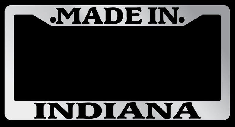 Chrome License Plate Frame "Made in Indiana" Auto Accessory 1477  Mod-GRAPH9856236-1637