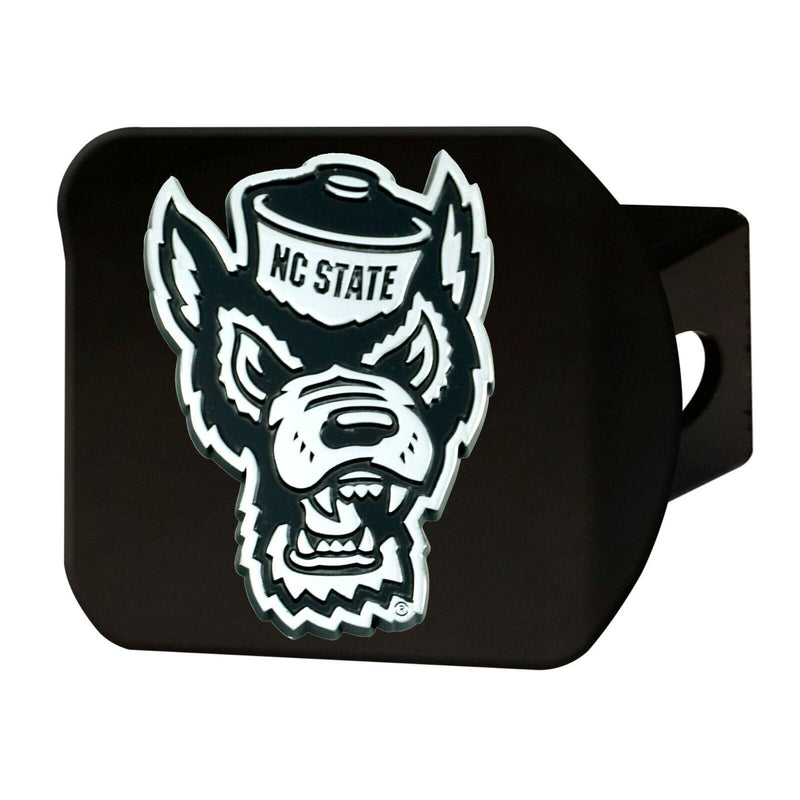 NCAA NC State Wolfpack 3D Chrome on Black Metal Hitch Cover