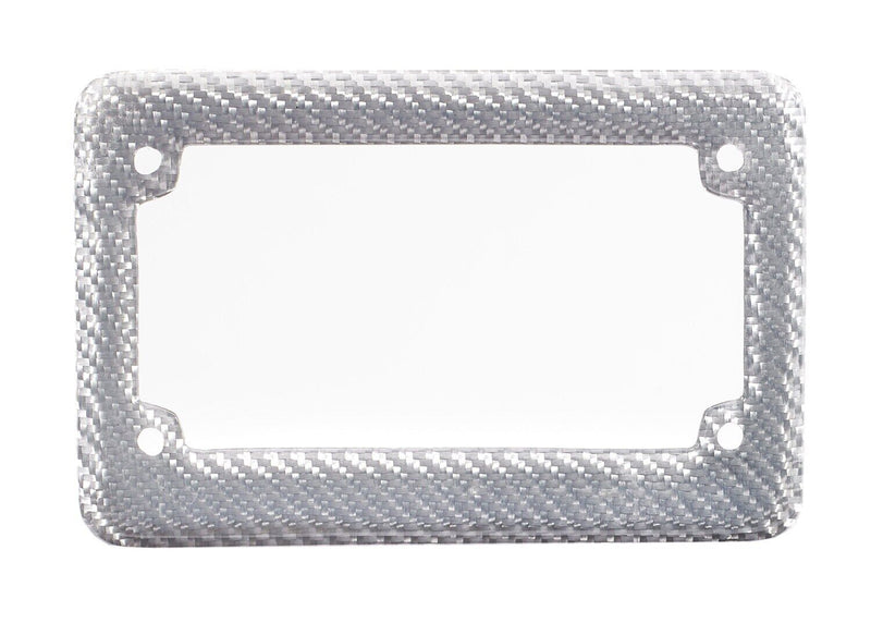 Real 100% Silver Carbon Fiber Motorcycle License Plate Frame With Free Caps