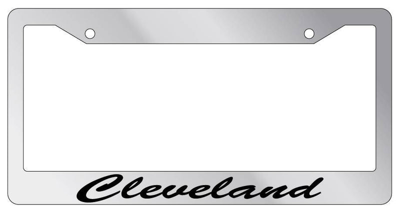 Chrome License Plate Frame CURSIVE Cleveland Auto Accessory 1192  Mod-GRAPH9856236-5066