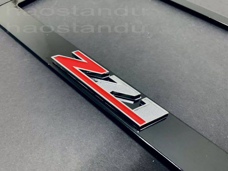1x Z71 3D Emblem Black Stainless License Plate Frame Rust Free + Screw Cap, 1 Year Manufacturer Warranty