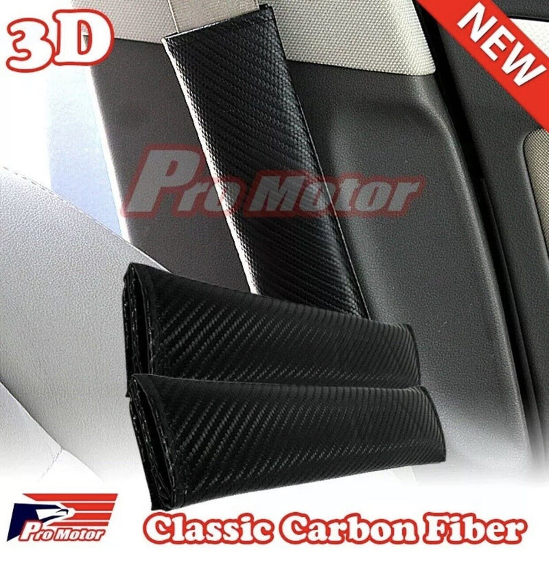 4 x Universal Carbon Fiber Seat Belt Cover Shoulder Pad Cushion Safe Protector z
