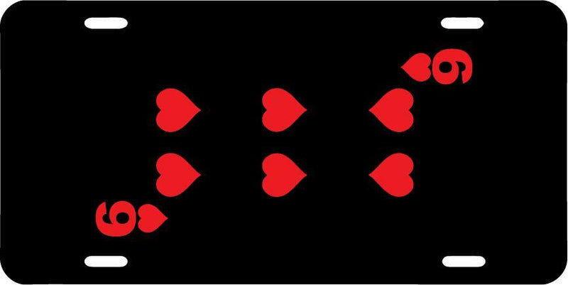 Six Of Hearts Black Vanity License Plate Mod-GRAPH9856236-7698