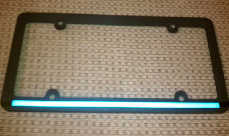 THIN STYLE REFLECTIVE BLUE LINE License Plate Frame police